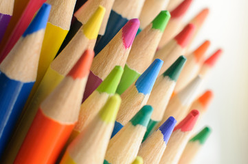 group of bright color pencils for drawing