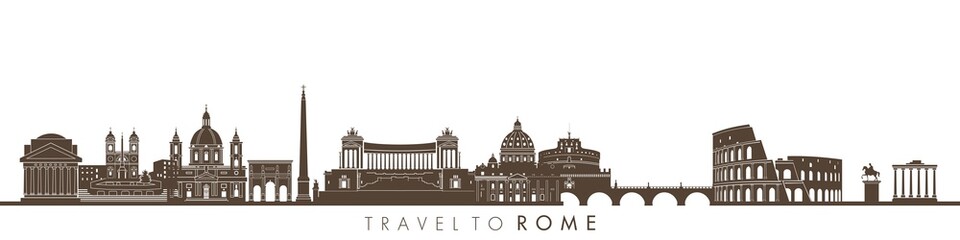 Fototapeta na wymiar Rome Italy city skyline