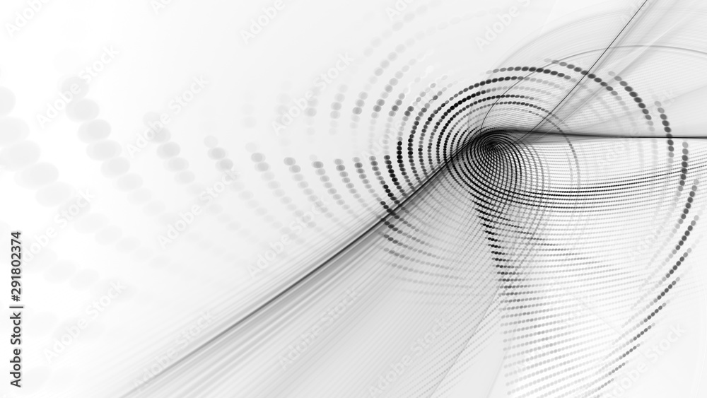 Fototapete Abstract background element. Fractal graphics series. Composition of glowing lines and mosaic halftone effects. Wide format high resolution image. 3d illustration