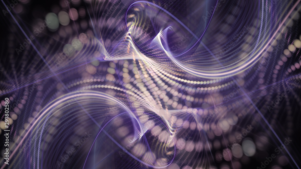 Fototapete Abstract background element. Fractal graphics series. Composition of glowing lines and mosaic halftone effects. Wide format high resolution image. 3d illustration