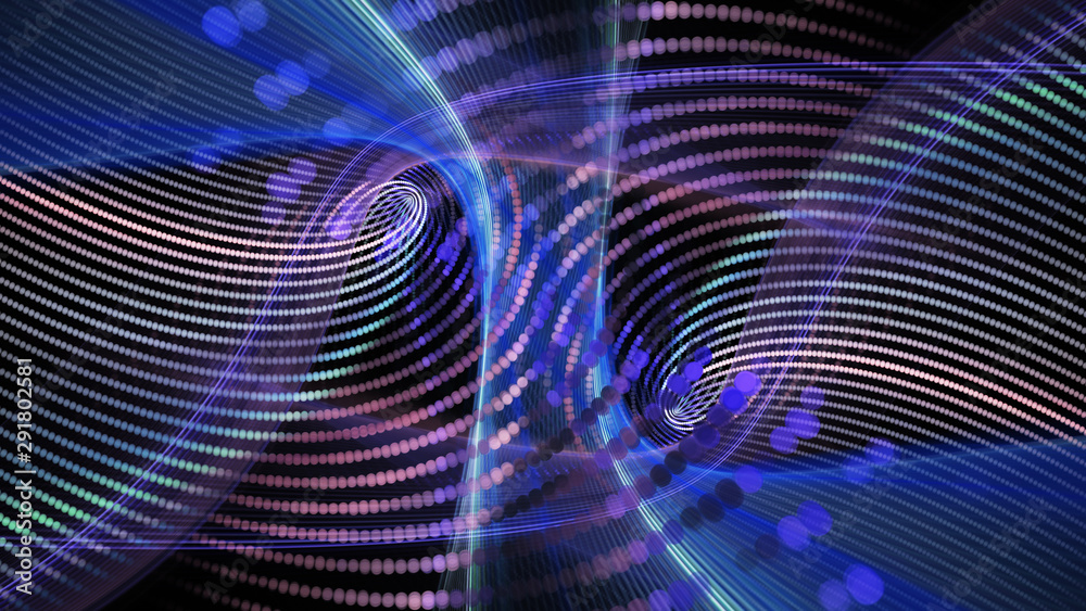Poster abstract background element. fractal graphics series. composition of glowing lines and mosaic halfto