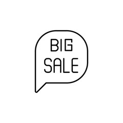 chat bobble, big sale line icon. Elements of black friday and sales icon. Premium quality graphic design icon. Can be used for web, logo, mobile app, UI, UX