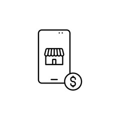 mobile, shopping, dollar line icon. Elements of black friday and sales icon. Premium quality graphic design icon. Can be used for web, logo, mobile app, UI, UX