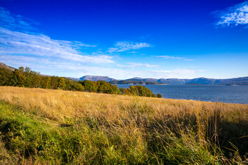 Hiking in great autumn weather in northern Norway