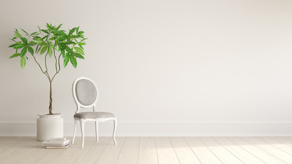 Interior of modern living room 3D rendering