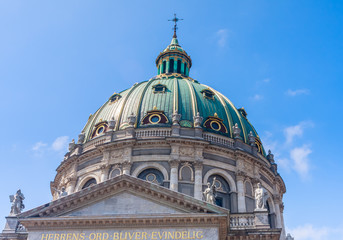 Fototapeta premium Fragment of Frederik's Church or The Marble Church in Copenhagen, Denmark
