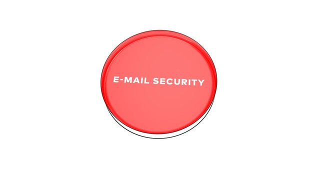 pushing big red button with word E-mail security.