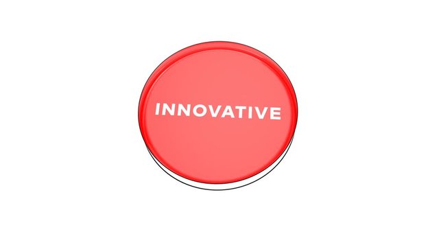 pushing big red button with word Innovative.