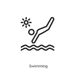 swimming icon vector