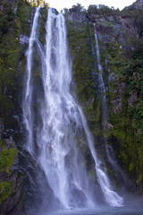 Obraz na płótnie Canvas View of one of the Milford sound waterfalls, New Zealand