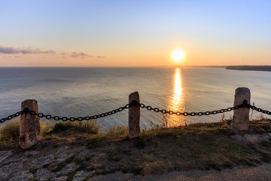 sunset from Kaliakra Cape at Black Sea Coast, Bulgaria