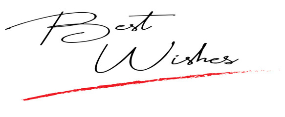 Best Wishes handwrite isolated on white background - Vector