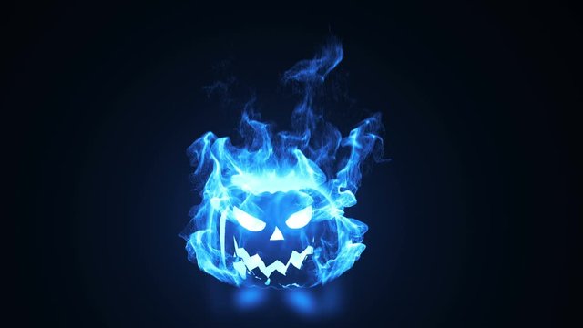 Halloween Pumpkin head on fire. Illustration condept design.