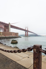 Golden Gate Bridge with Fort in the Fog 04