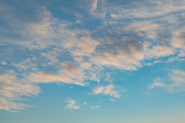 View of the sky outside the city in the evening