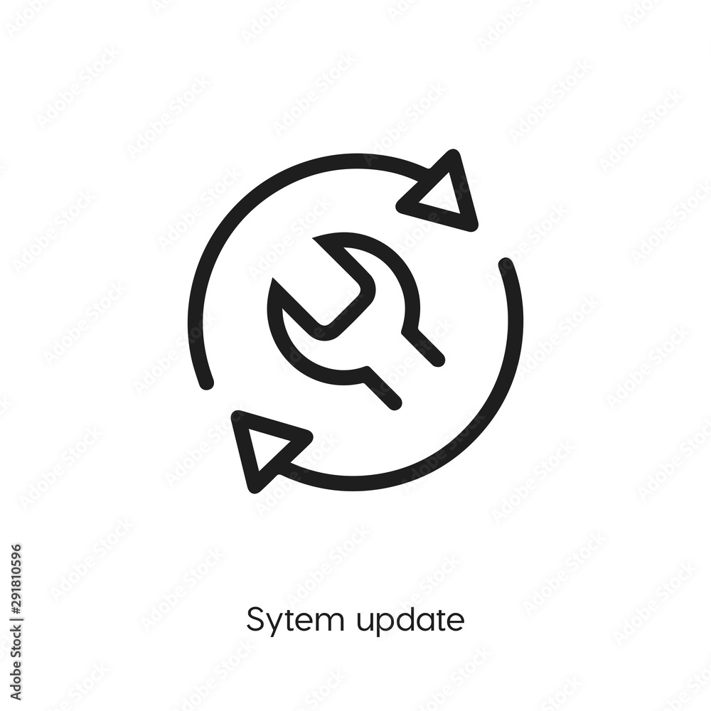 Poster system update icon. system update vector symbol. linear style sign for mobile concept and web design