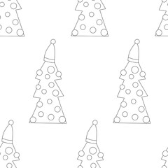 Hand drawn Merry Christmas doodle set with tree, toy animals, pets, star elements. Winter and holiday themes object. Vector illustration.