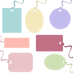 Cute set of vector tags, pastel colored!