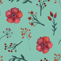 Floral set pattern. Flower seamless background. Flourish ornamental spring garden bloom texture.