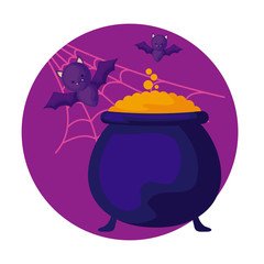 cauldron of halloween icon design