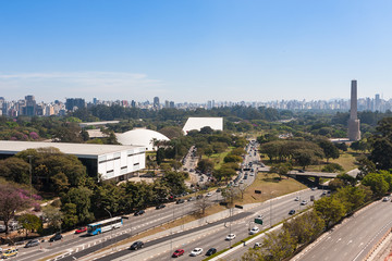 Aerial view of Ibirapuera Park, Sao Paulo, Brazily