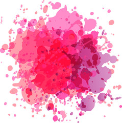 Drops of paint on a white background, vector illustration EPS 10 imitating watercolor, abstract background for text, eye-catching multicolor spot, can be used for flyers, advertising, design element. 