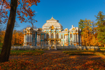 Golden autumn in Pushkin, Catherine park, Saint-Petersburg, Russia.