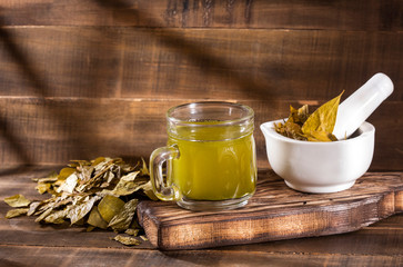 Coca tea and leaves - Erythroxylum coca
