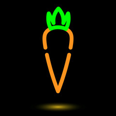 Carrot neon icon. Food icons vector design