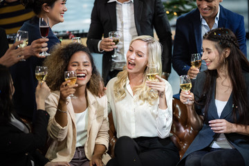 Celebrate success with colleagues. Business celebration party