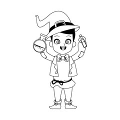 little boy with magician costume character