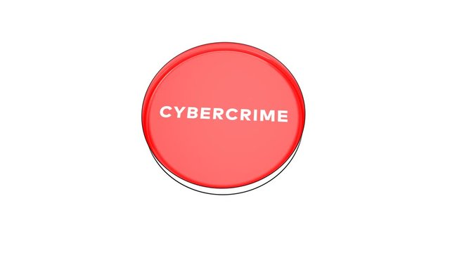 pushing big red button with word Cybercrime.