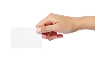 Obraz premium note paper card blank sign hand holding
