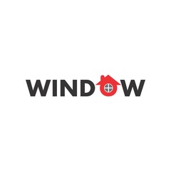 WINDOW letter logo design vector