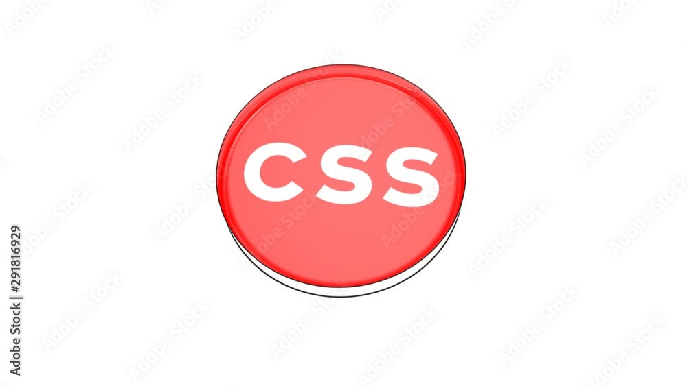 Poster pushing big red button with word css.
