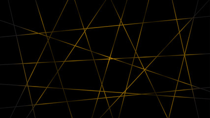 Abstract dark background of intersecting lines in yellow colors