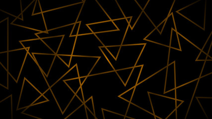 Abstract dark background of intersecting triangles in yellow colors