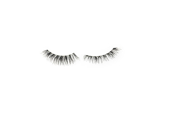 makeup false eye lashes on white background 