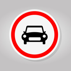 Way Of Car Traffic Road Sign Isolate On White Background,Vector Illustration