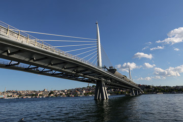 Golden Horn Metro Bridge in Istanbul, Turkey