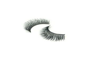 makeup false eye lashes on white background 