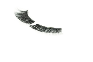 makeup false eye lashes on white background 