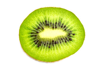 Naklejka na ściany i meble Kiwi slice. Juicy green kiwifruit. Organic fresh fruit