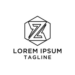 initial letter Z Hexagon logo template