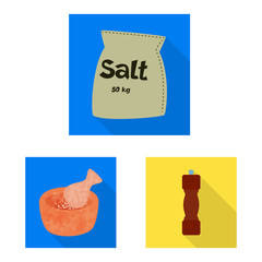 Isolated object of raw and kitchen logo. Collection of raw and sea stock symbol for web.