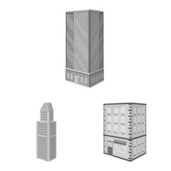 Vector illustration of realty and modern logo. Collection of realty and building stock vector illustration.