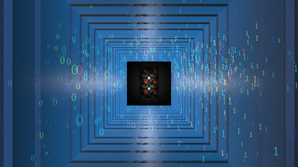 Technology Artificial intelligence (AI) and internet of things IOT network animation concept