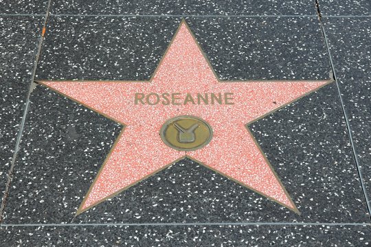 LOS ANGELES, USA - APRIL 5, 2014: Roseanne star at famous Walk of Fame in Hollywood. Hollywood Walk of Fame features more than 2,500 stars with inscribed celebrity names.