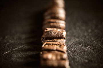 Coffee and bean beans Arabica 100% coffee roasted background concept 