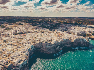 Polignano a Mare , famous Salento city on the Mediterranean sea, Apulia region, Italy